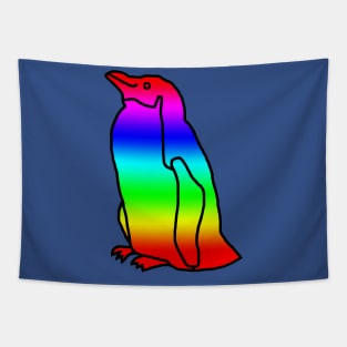 Bright Rainbow Penguin Tapestry