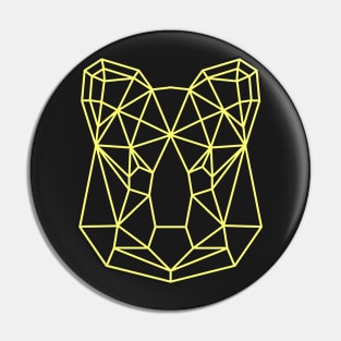 Yellow Geometric Quokka Line Art Pin