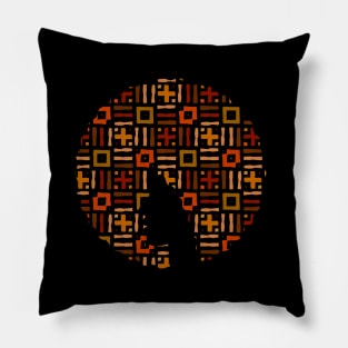 Afro Hair Woman with African Pattern, Black History Pillow
