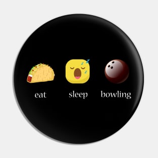 Eat sleep bowling repeat emoji emoticons graphic Pin