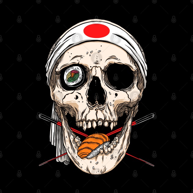 Kawaii Japanese Anime Skeleton Sushi Halloween by OccultOmaStore