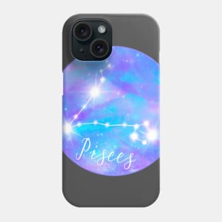 Pisces zodiac sign, stars and galaxy sky Phone Case