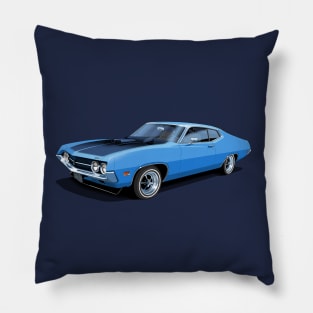 1970 Ford Torino Cobra Jet in winter blue Pillow