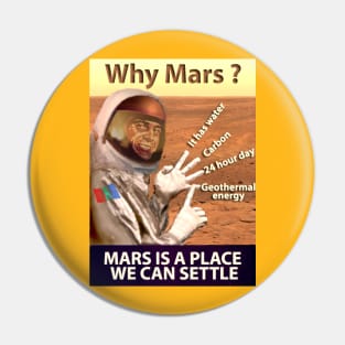 Mars Colonization Propaganda Poster Pin