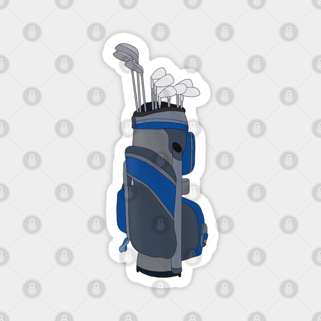 Blue and Gray Golf Bag Magnet by DiegoCarvalho