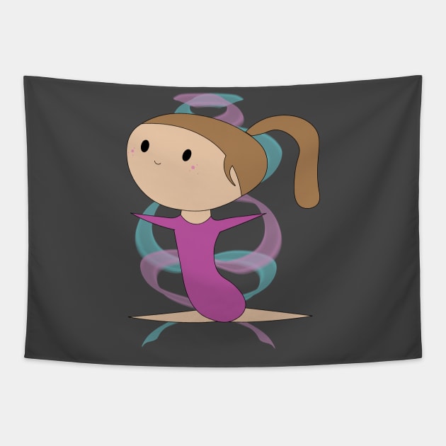 Cute Gymnast in Splits Tapestry by XanderWitch Creative