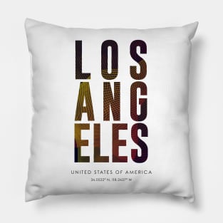 Los Angeles city typography Pillow