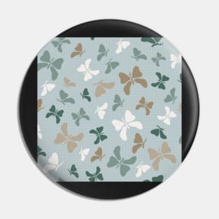 Cool Blue, Teal and Taupe Butterflies Pin