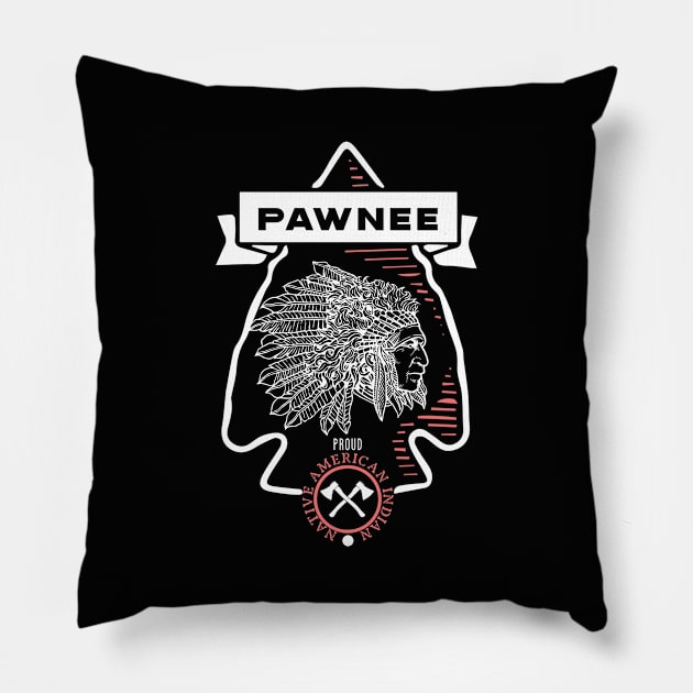 Pawnee  Tribe Native American Indian Proud Arrow Vintage Pillow by The Dirty Gringo