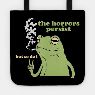 The Horrors Persist Frog Sweatshirt, Funny Crewnecks, Froggy, Funny Cottage Core, Frog Lover, Silly Gift, Liberal Democrat, Gag Gift, Trendy Tote