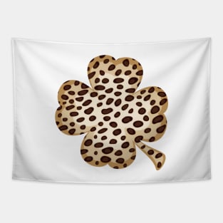 Cheetah Leopard Pattern Four Leaves Clover Tapestry