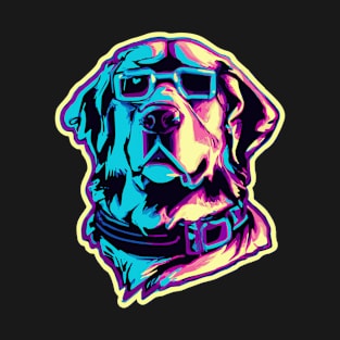 Labrador Vaporwave Dog Lover Retriever T-Shirt