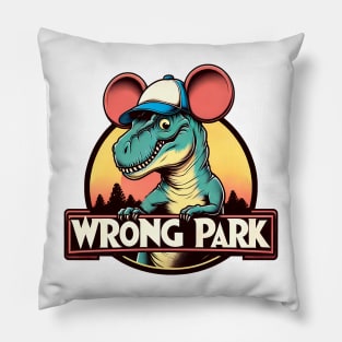 Dino-Mouse Theme Park Mashup Long T-Shirt – Whimsical Prehistoric Fun Top Pillow