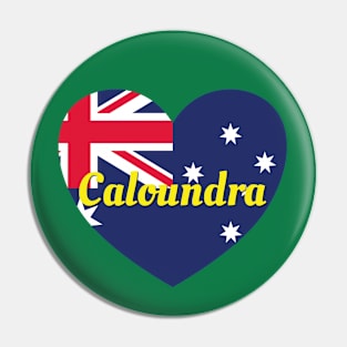 Caloundra QLD Australia Australian Flag Heart Pin