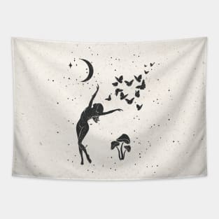 Dancing Moon Butterfly Goddess Tapestry