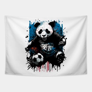 Panda Bear Sports Player Soccer Futball Football - Graphiti Art Graphic Trendy Holiday Gift Tapestry