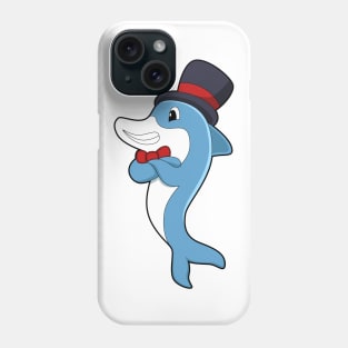 Dolphin as Gentleman with Hat Phone Case