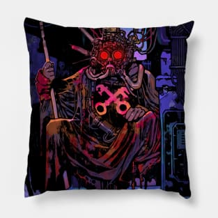 The Heirophant (Cyberpunk Tarot) Pillow