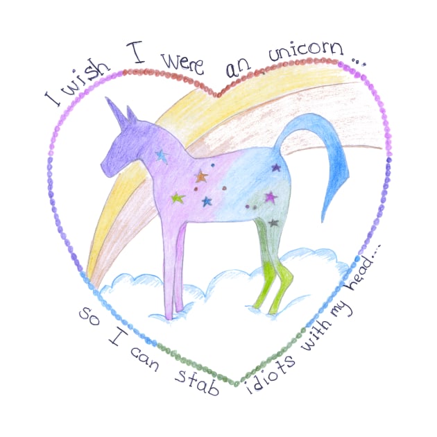 Funny Adult unicorn print by BalumbaArt