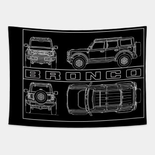 Bronco 6g 6th Gen USA Black Diamond Blue prints wildtrack big bend Murica Tapestry