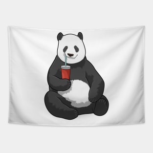 Panda with Drink Tapestry