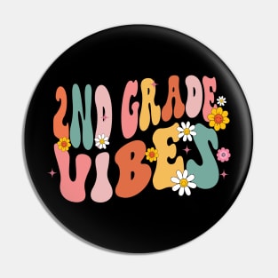 Retro 2nd Grade vibes back to school, teacher gift 1st day of school shirt first day Pin