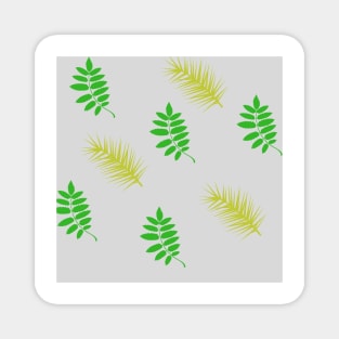 Green and yellow palm leaves pattern design Magnet