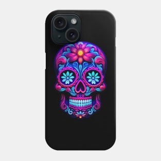 Neon sugar skull Phone Case