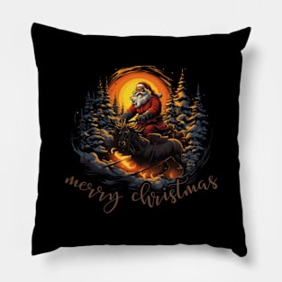 Santa Claus, minimalistic, is coming to town, merry xmas Pillow