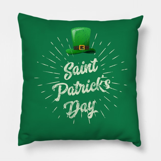 Vintage Saint Patricks Day Pillow by vladocar