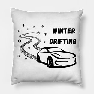 winter car drift white snow Pillow