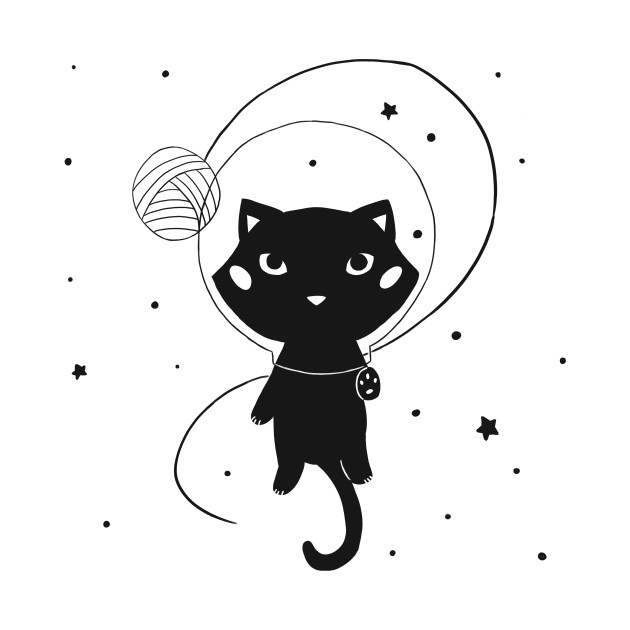 Space Cat Black Cat T Shirt Teepublic