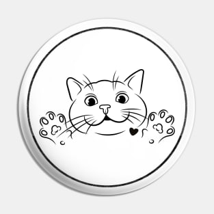 Cute kitten with little heart Pin