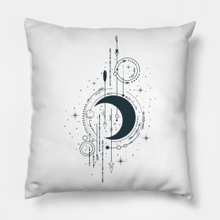 Hand Drawn Mystical Moon Pillow