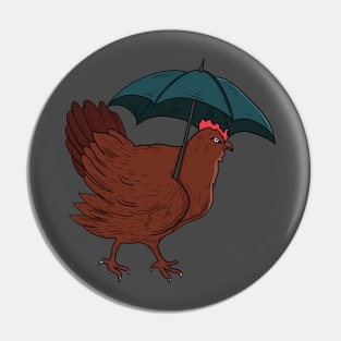hen with umbrella Pin