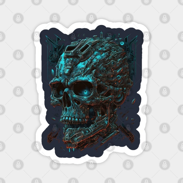 Sci- Fi Skull Magnet by CrispytheGhoul