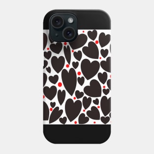 Black hearts Phone Case