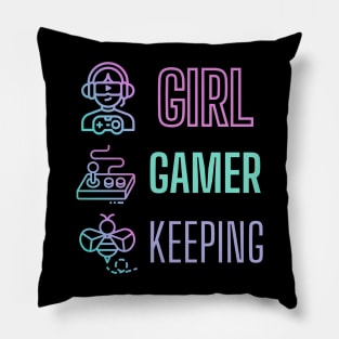 Girl Gamer Beekeeping Pillow