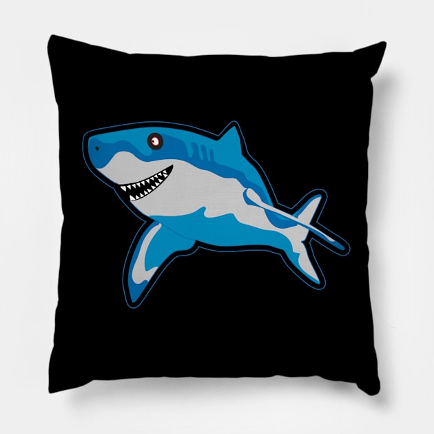 Smiling Shark Pillow by Sirenarts