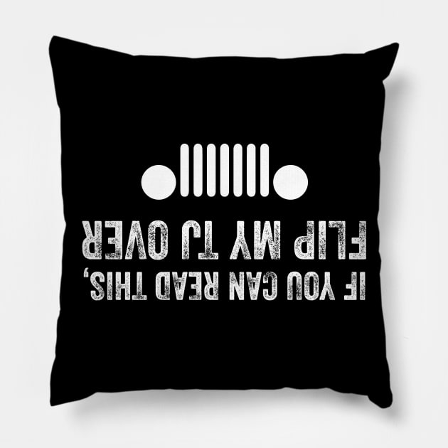 Flip Me Over! TJ Jeep Design Pillow by FalconArt