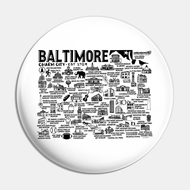 Baltimore Map Pin by fiberandgloss