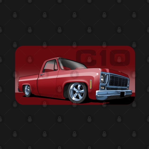 1980 Chevrolet C10 pickup in deep red by candcretro