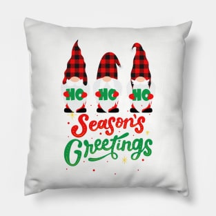 Charming 'Season's Greetings' Holiday Shirt with Festive Gnomes Pillow