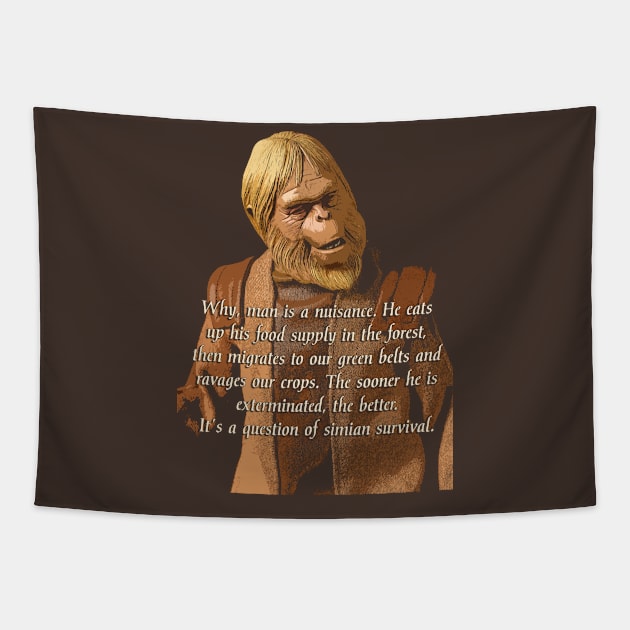 The Wisdom of Dr. Zaius - from Planet of the Apes Tapestry by woodsman