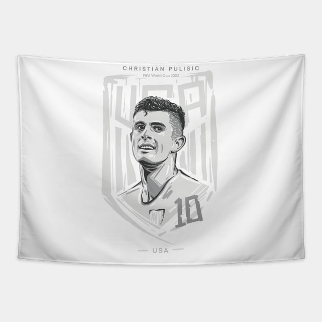 Christian Pulisic for USA 2022 Tapestry by BAJAJU