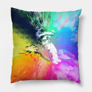 Astronaut Floating in colour space Pillow