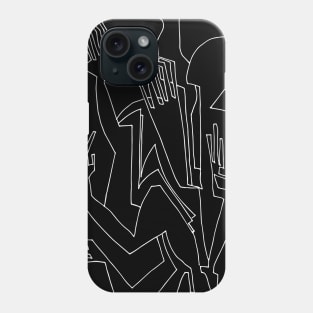 Abstract Bodies Drawing Improvisation #11 Black Phone Case