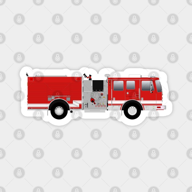 Red Fire Engine Magnet by BassFishin