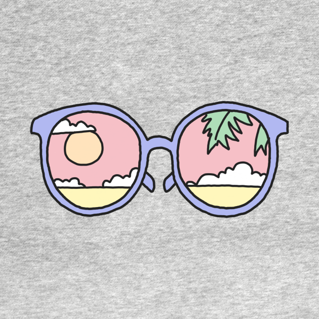 Disover Hipster sunglasses beach surf party summer tumblr pastel girly scene - Beach - T-Shirt