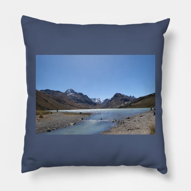 Lago Querococha Peru Pillow by stevepaint